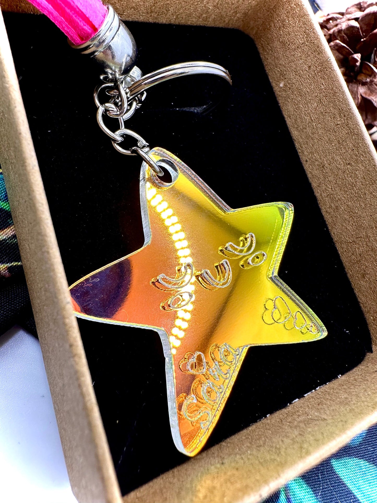 Iridescent Kawaii Star Keychain