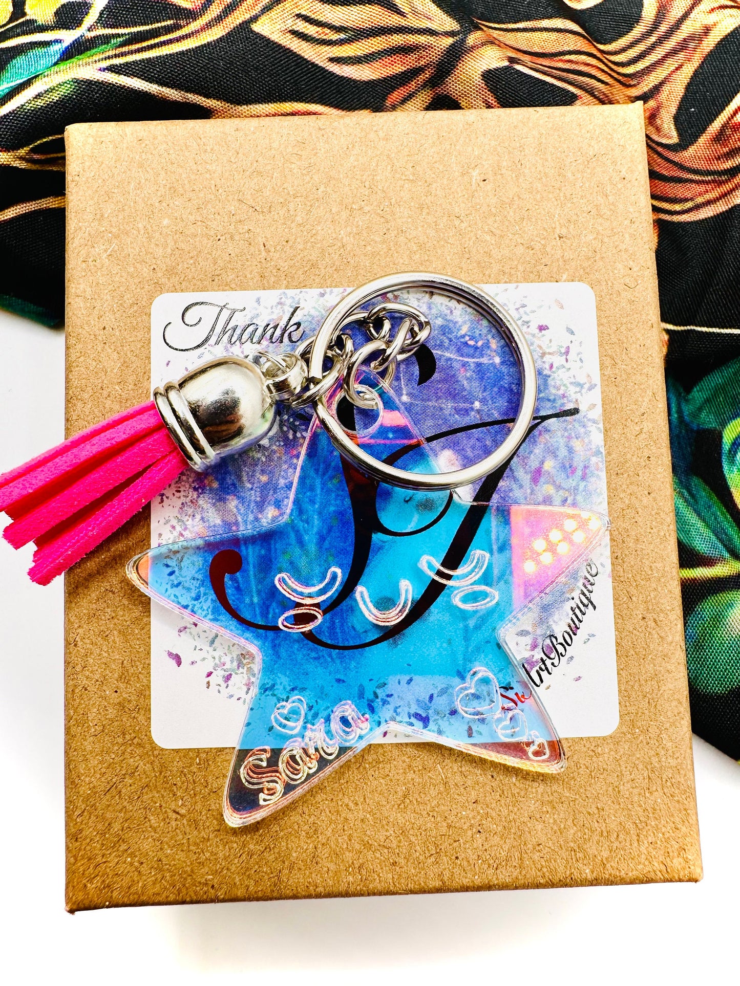 Iridescent Kawaii Star Keychain