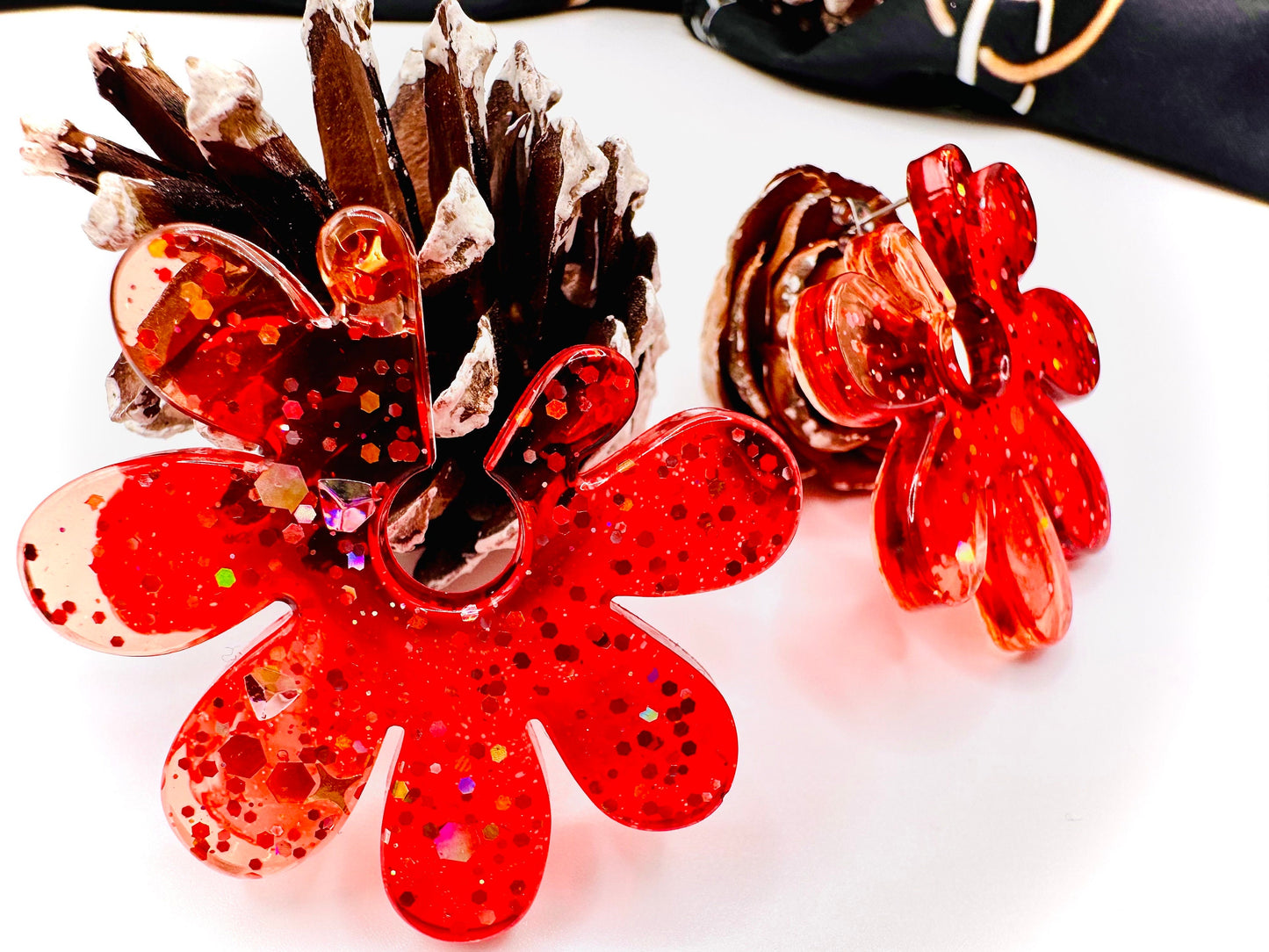 Resin Earrings Floral Design